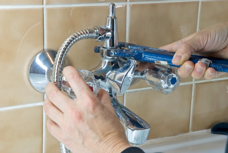 Shower being installed in a Enfield bathroom